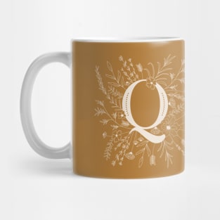 Botanical Letter Q (Mustard Yellow) Mug